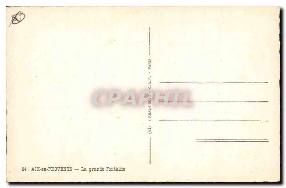 Aix-en-Provence — Die Große Fontäne — G.A.P. Paris - Rückseite