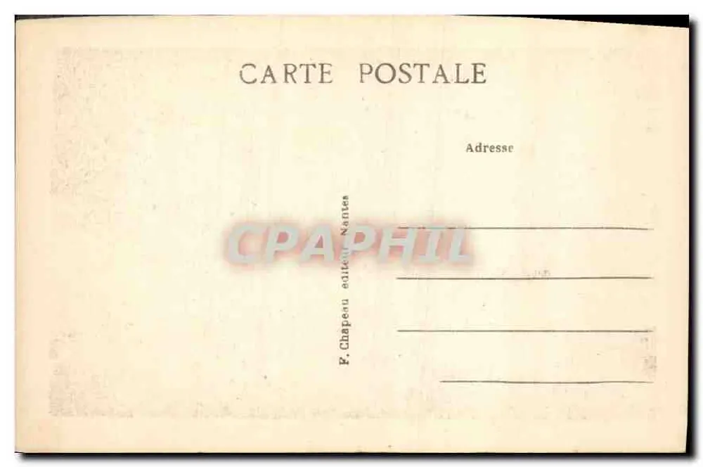 Alte Guérande — Le Bas-Mail und die Mauern, um 1840 — F. Chapeau, Nantes - Rückseite