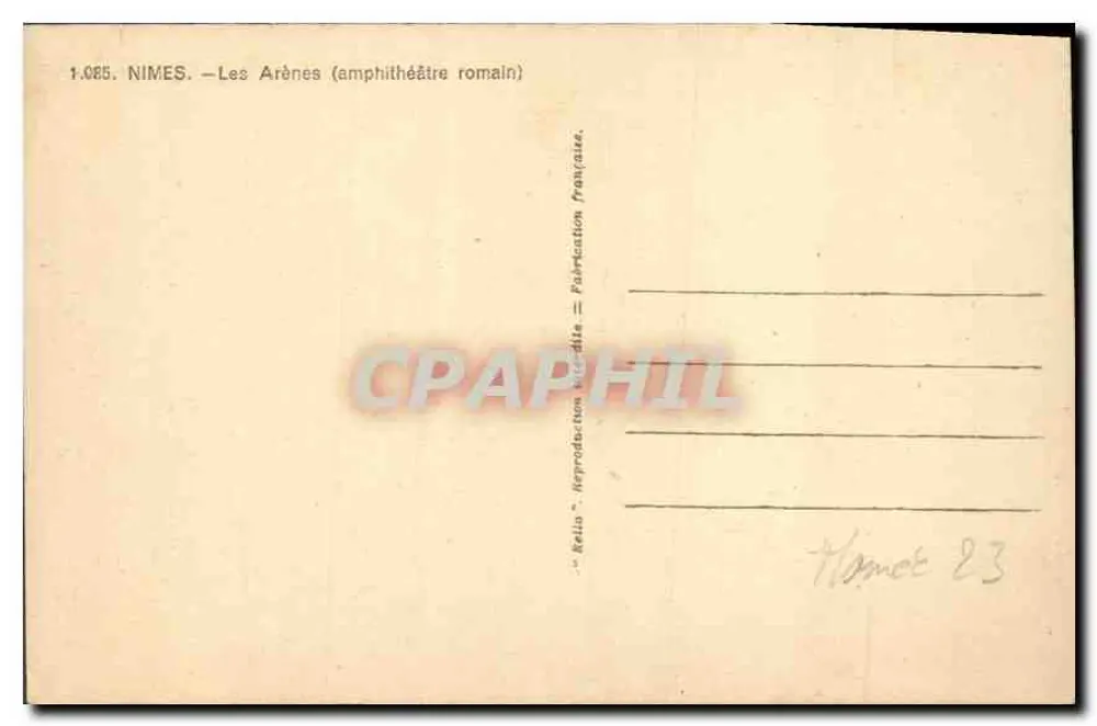 Nîmes — As Arênes (amphitéatro romano) — Rollo - Verso