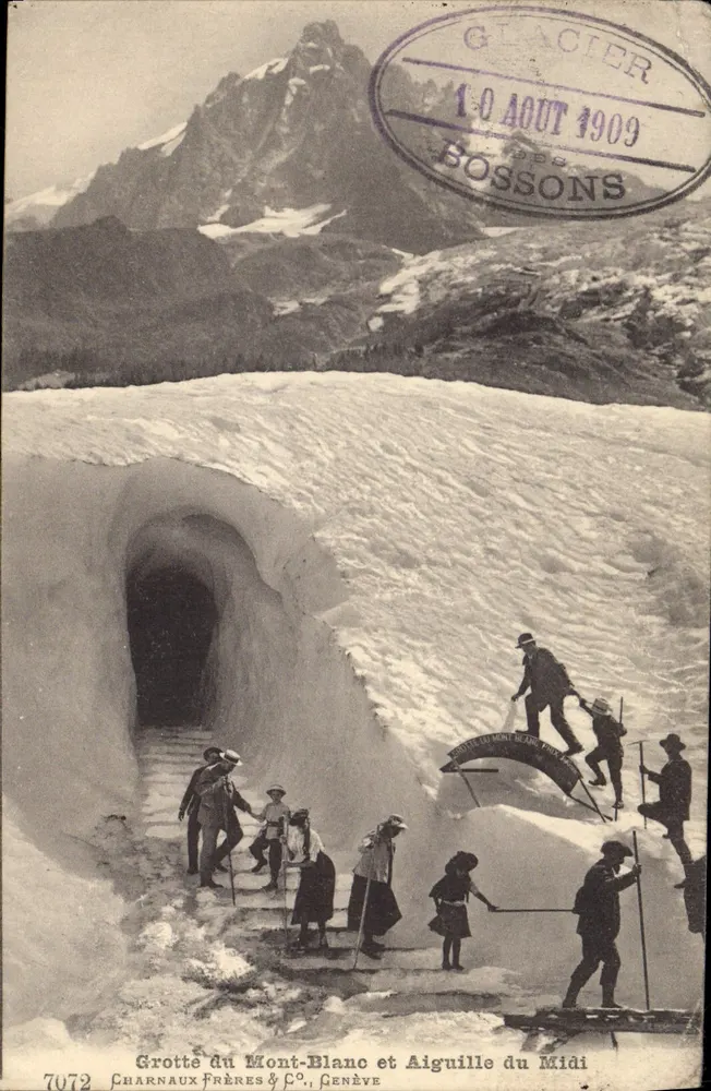 Gletscherhöhle des Mont-Blanc und Aiguille du Midi — Charnaux Frères & C°, Genf, n°7072 - Vorderseite