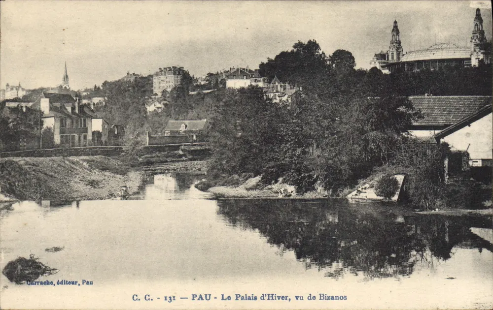 PAU - Das Winterpalais, von Bizanos aus gesehen — C. C. - 131 — Verleger C. C. - Carrache, Pau - Vorderseite