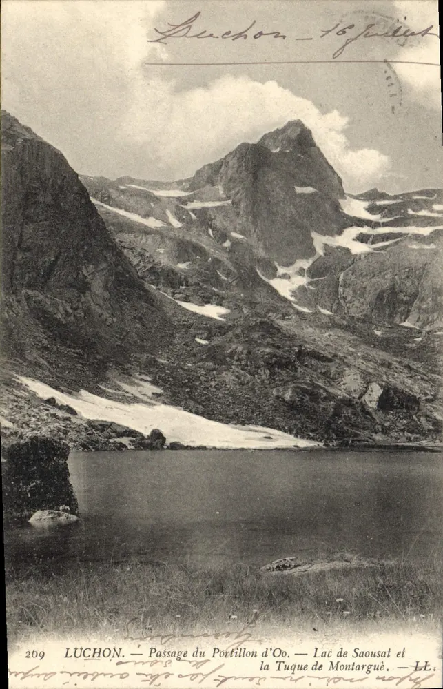 Luchon — Passage du Portillon d'Oo, Lac de Saousat und die Tuque de Montarguè — Verlag Luchon, Nr. 209 - Vorderseite