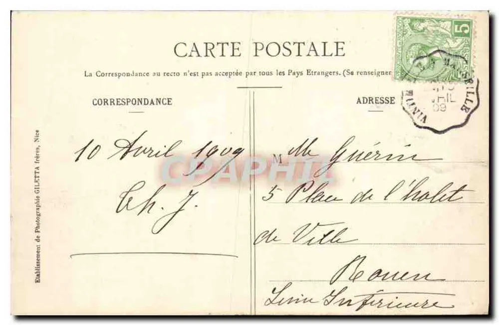 Monte-Carlo — Die Gärten — Künstlerische Sammlung n°724 - Rückseite