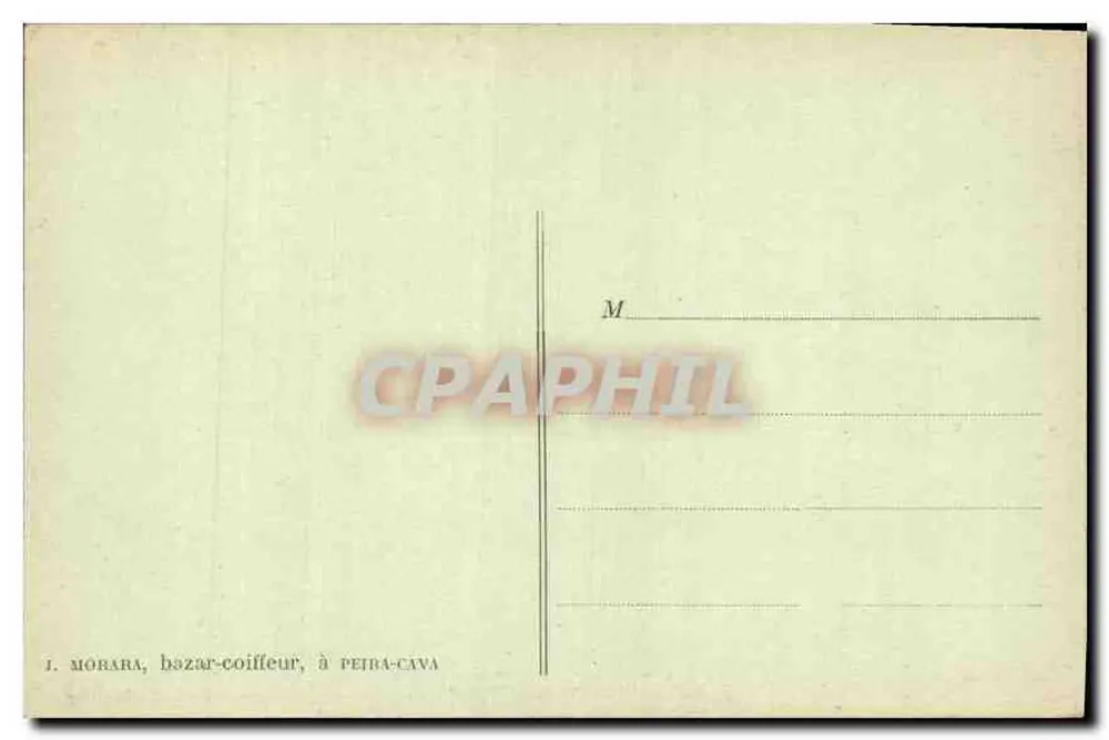 Peïra-Cava (Höhe 1.580 m.) — Die Flache Stein, auf dem die Orientierungstafel steht — J. Morara, bazar-coiffeur, in Peïra-Cava - Rückseite