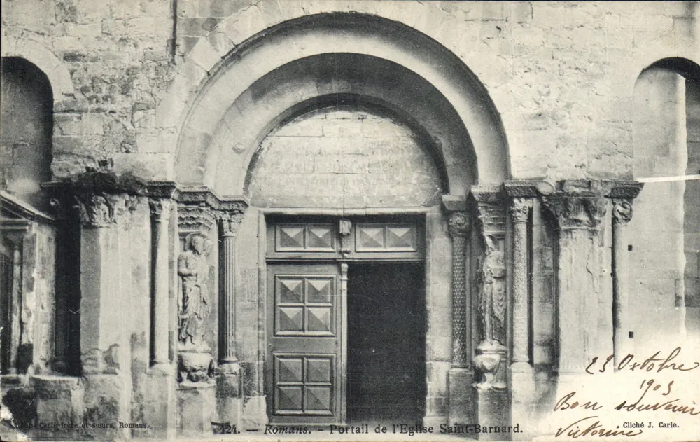 Romans — Portale della Chiesa di San Barnardo — Castel-ferro de-sœurs, Romans, n°124 - Recto