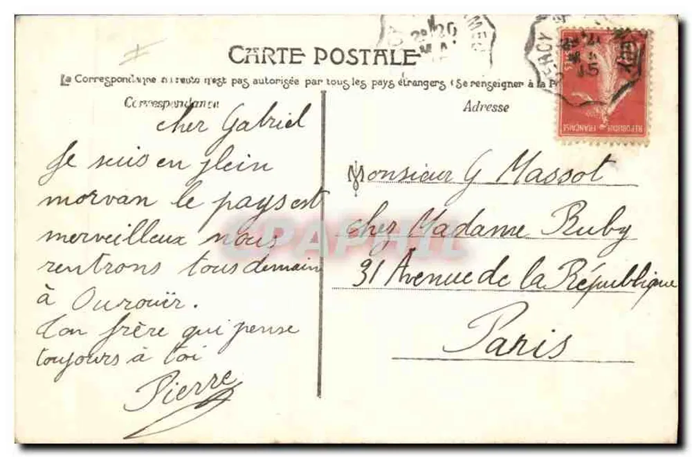 Château-Chinon — A Pedra Escorregadia — Editor Astier, n° 320 - Verso