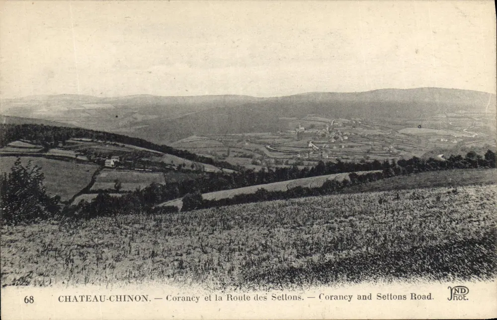Château-Chinon — Corancy e a Estrada dos Setlons — ND Phot. - Frente