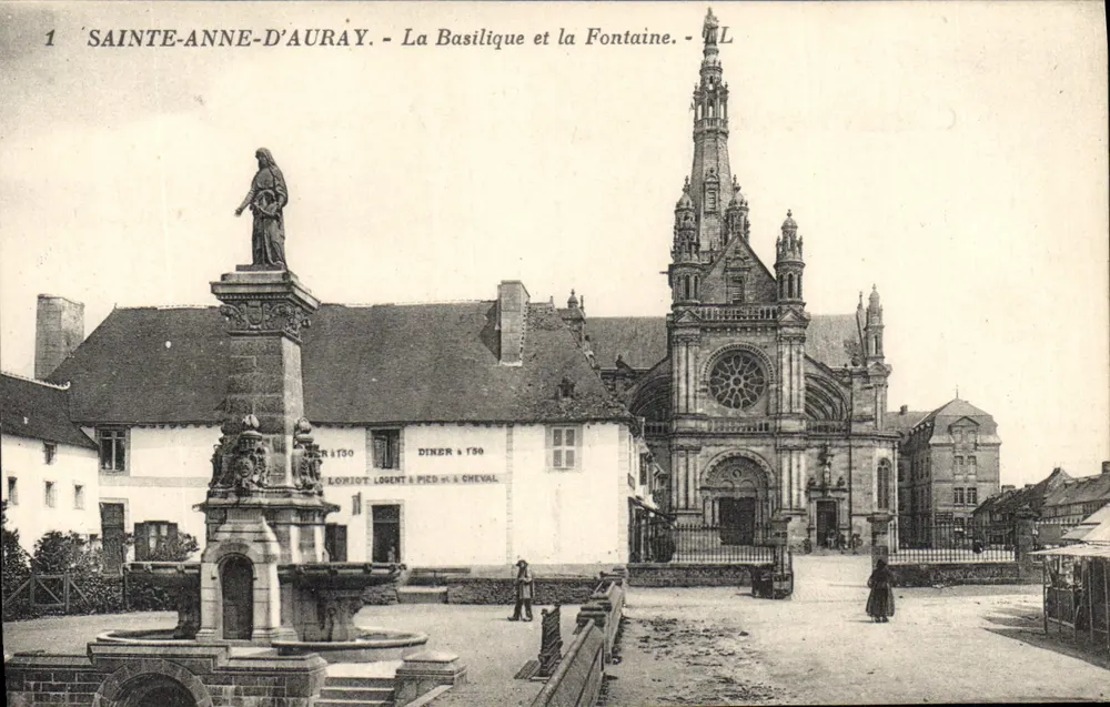 Sainte-Anne-d'Auray - La Basilique et la Fontaine - Loriot & Pied & Cheval - Recto