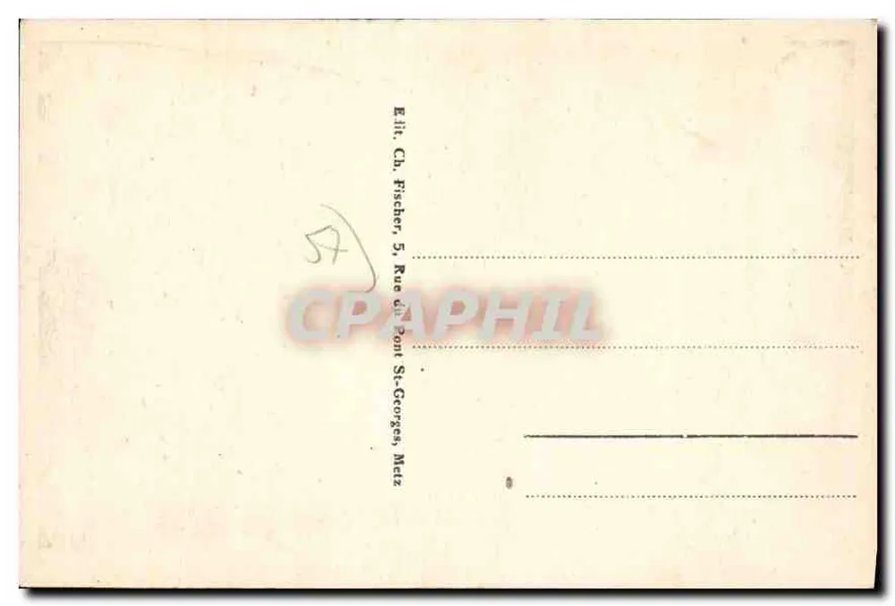 Metz - Monument de Lafayette — editor E. Jit. Ch. Fischer, n° 108 - Verso