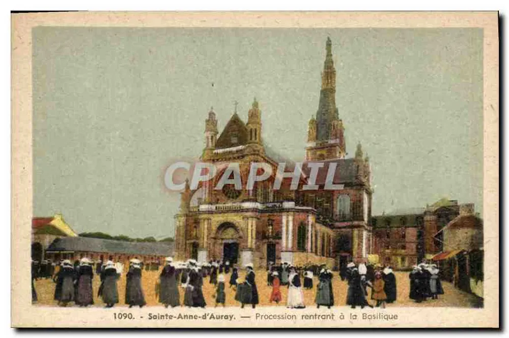 Sainte-Anne-d'Auray — Procissão retornando à Basílica — Ed. Mesny - Rennes - Frente