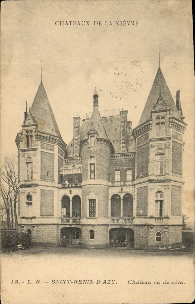 Saint-Benin-d'Azy — Schloss von der Seite gesehen — Schlosser der Nièvre, Verlag L.B., Nr. 18 - Vorderseite