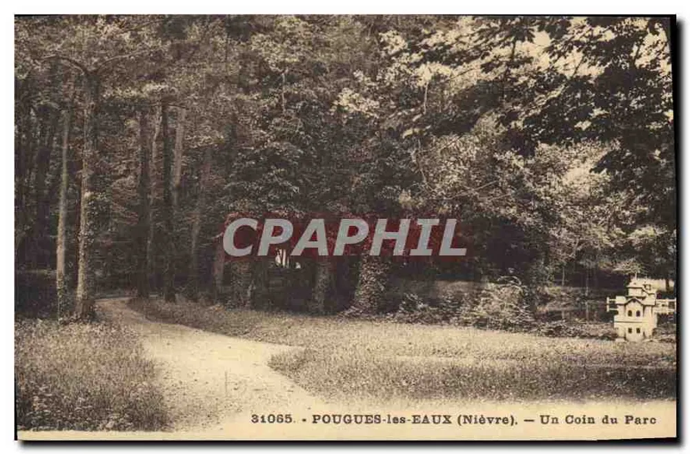 POUGUES-les-EAUX (Nièvre) — Ein Eckchen des Parks — Éditions C. L. R. Besançon - Vorderseite