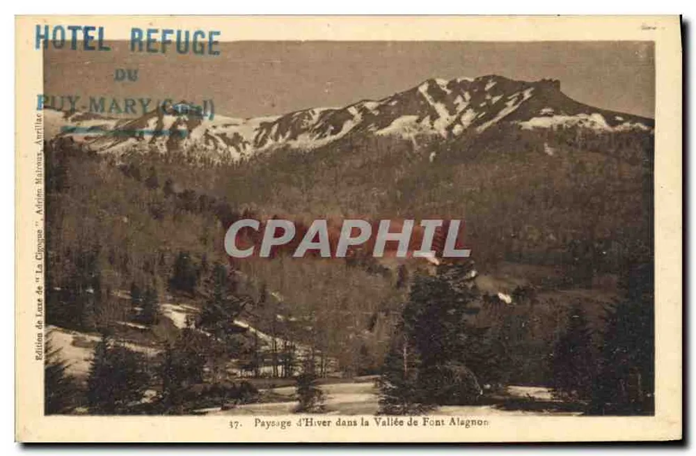 Winterlandschaft in der Schlucht von Font Alagnon — Hotel Refuge du Puy Mary (Cantal) — Edition de Lante de 'La Cipoupe' Avrillac - Vorderseite