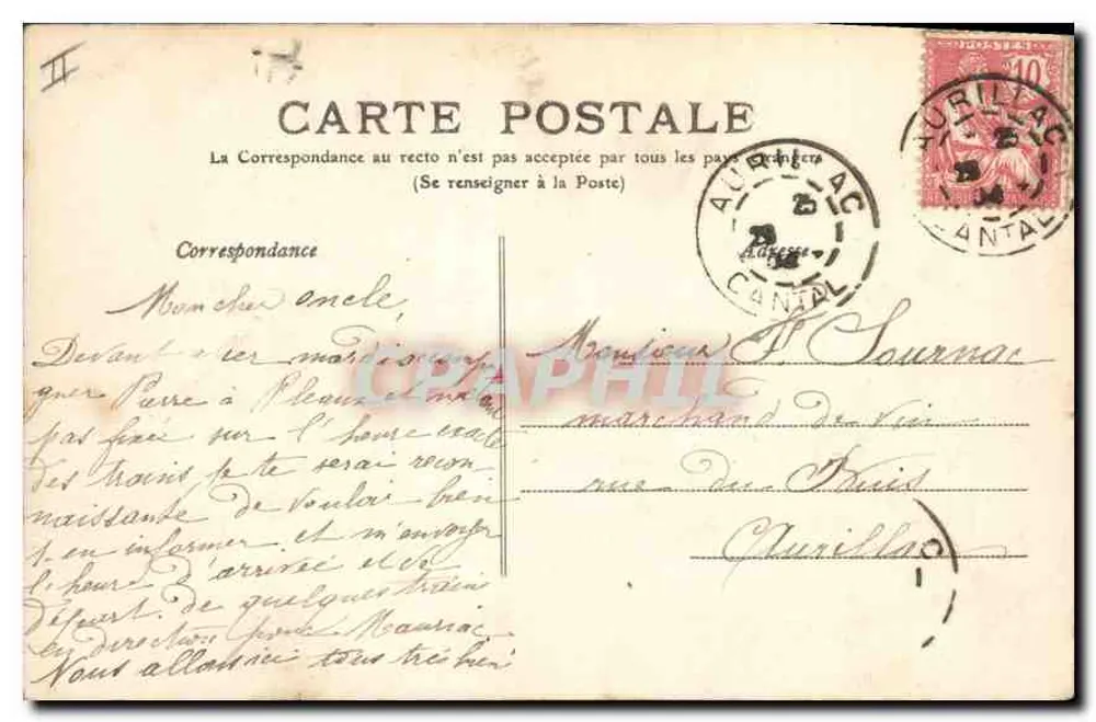 Apchon, Ruinen des Schlosses — Cantal — 177 — unbekannter Verlag - Rückseite