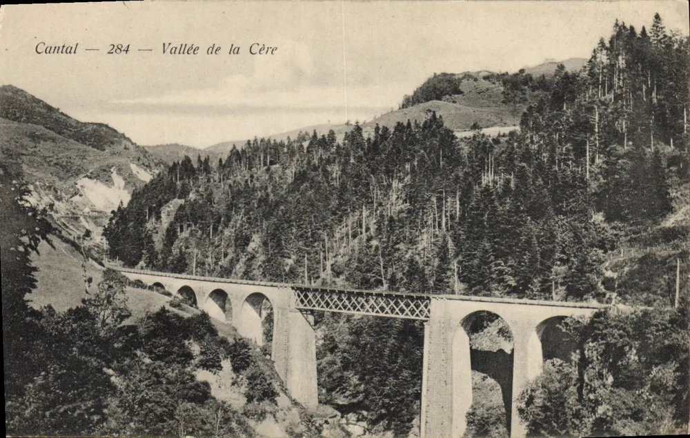 Vale da Cère — Ponte ferroviária — Fot. Monossier, Paris, n°284 - Frente