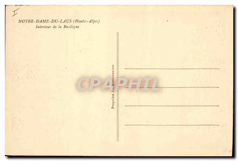 Innenansicht der Basilika Notre-Dame-du-Laus — Hautes-Alpes — Eigentum der Missionare - Rückseite