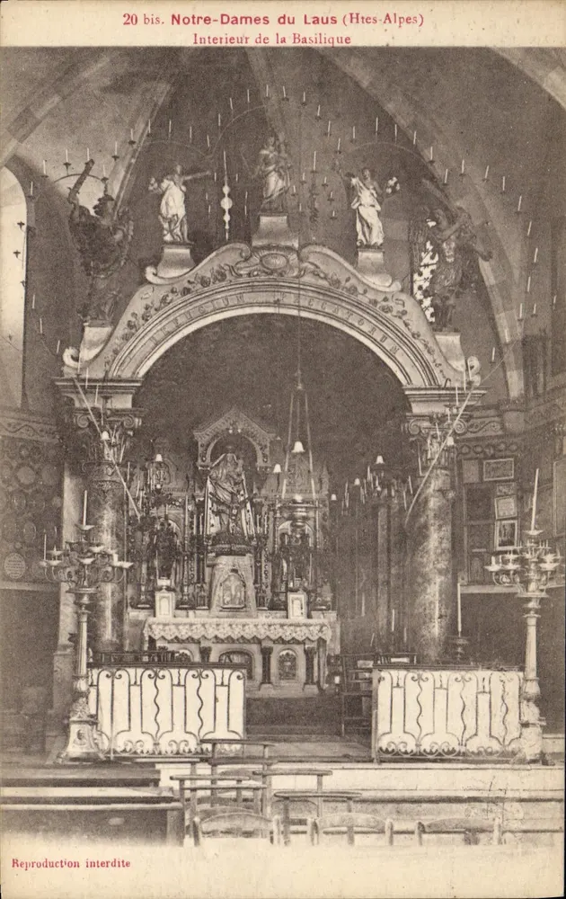 Notre-Dames du Laus (Hautes-Alpes) — Innenansicht der Basilika — Phototypie J. Bienaime Reims, Nr. 20 bis - Vorderseite