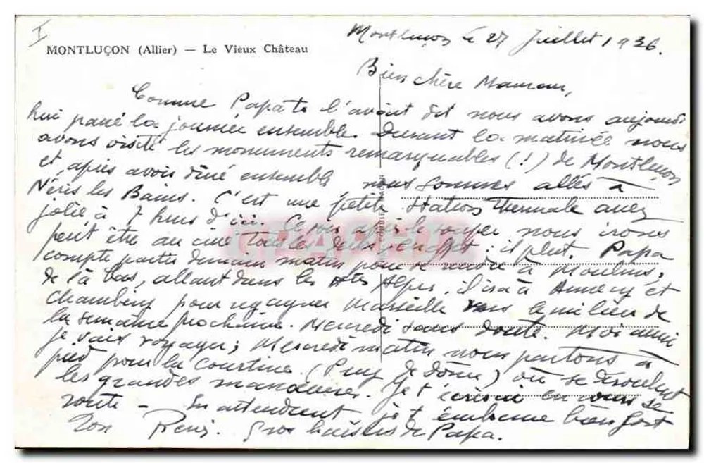 Montluçon (Allier) — O Velho Castelo — Cing - Verso