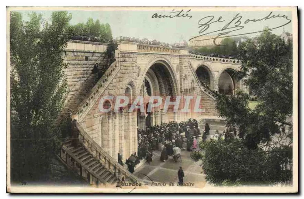 Lourdes — Parvis du Rosaire — Wydawca Z. Bourdier, n°26 - Awers