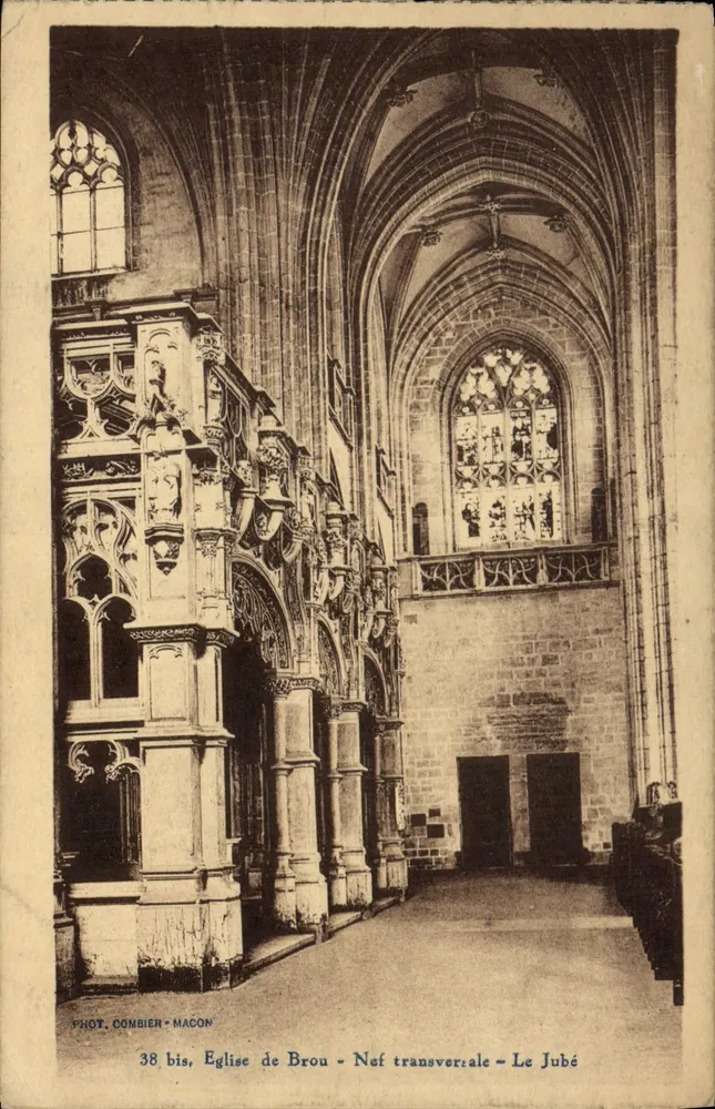 Igreja de Brou - Nef transversal - O Jubé — Fot. Combier - Macon, n° 38 bis - Frente