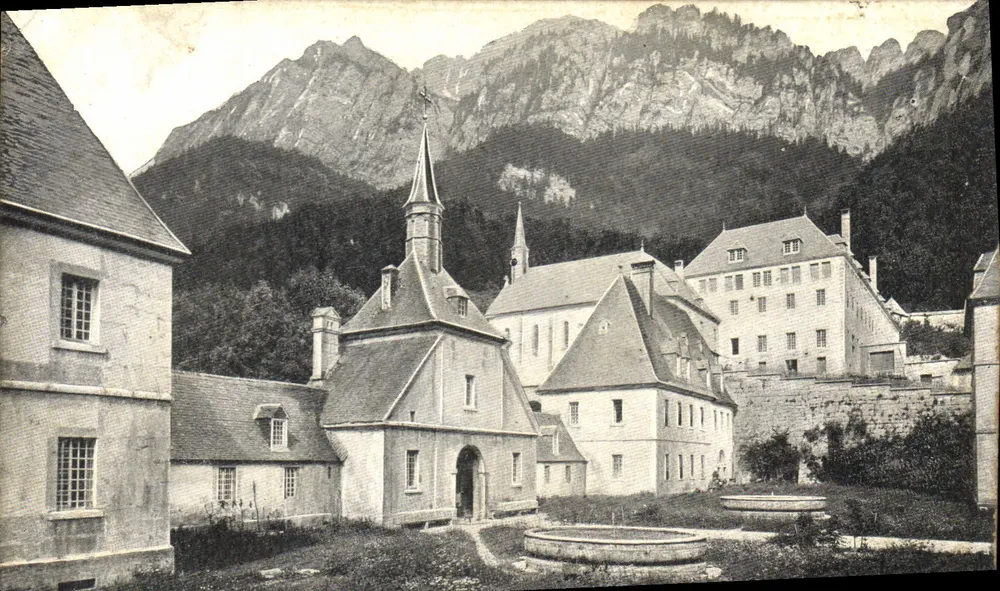 Abtei Gourdon — Ansicht des Cloisters und der Berge — unbekannter Verleger - Vorderseite