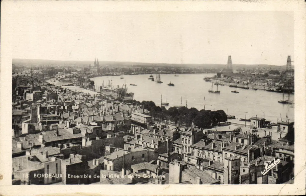Bordeaux — Ansicht der Stadt und der Garonne — Nr. 18, Verlag N. K. Toillouse - Vorderseite
