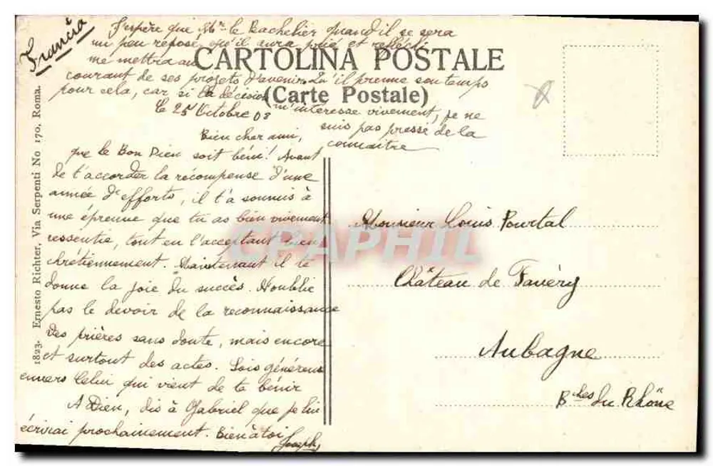 Roma — Panorama del Foro Romano — Cartolina Postale No 170, Roma - Rewers