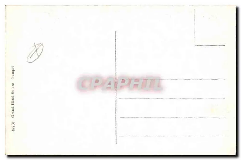 Pompeia - Strada delle Tombe — editor Grand Hôtel Suisse, n° 27736 - Verso