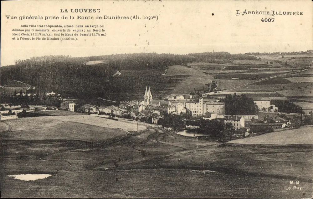 La Louvesc — Allgemeiner Blick von der Route de Dunières (Höhe 1050m) — L'Ardèche Illustrée n°4007 - Vorderseite