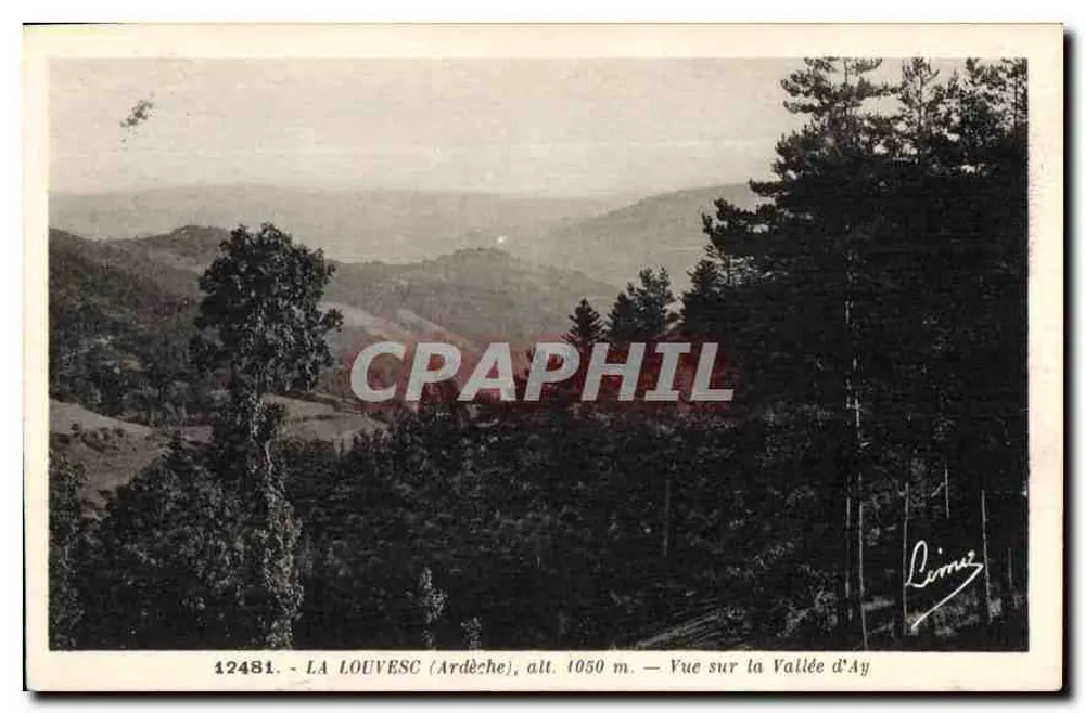La Louvesc (Ardèche), H. 1050 m. — Aussicht auf die Tal der Ay — Photo-impression Leon Margerit - Vorderseite