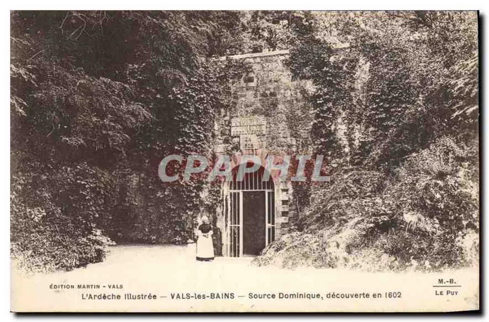 VALS-les-BAINS — Fonte Dominique, descoberta em 1602 — Edição Martin - Vals - Frente