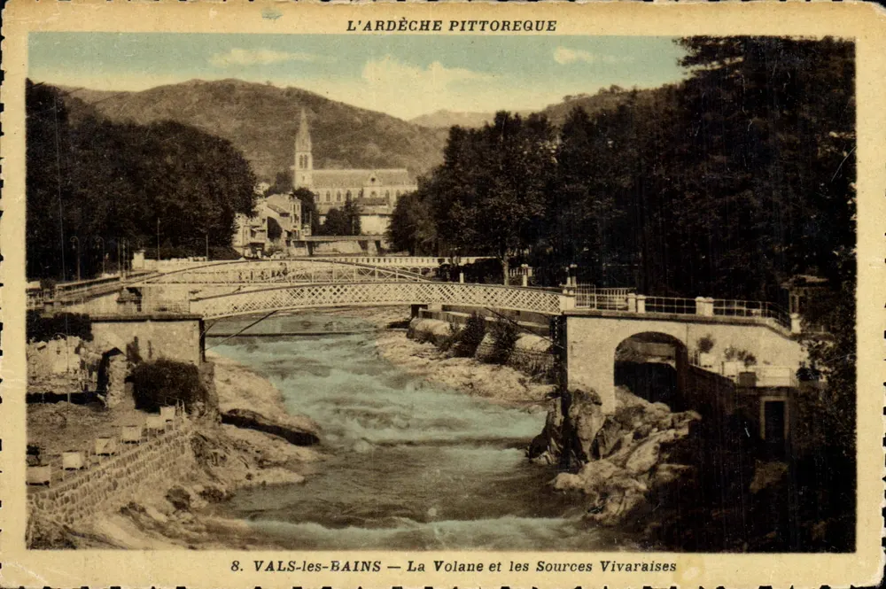Vals-les-Bains — La Volane und die Vivaraise-Quellen — P. Dubont, Verlag Nr. 8 - Vorderseite