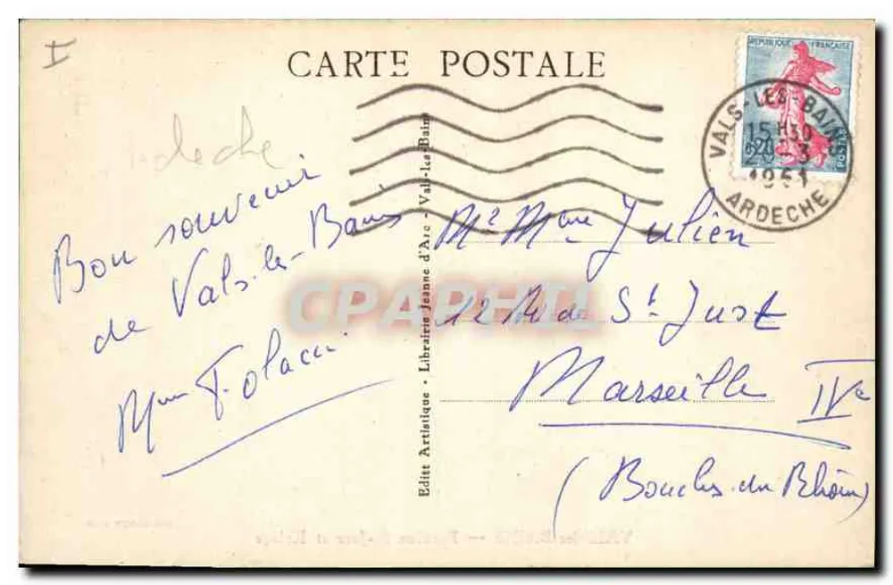Vals-les-Bains — Pavilhão St-Jean e Refúgio — Fot. BONNES-ARDECHE - Verso