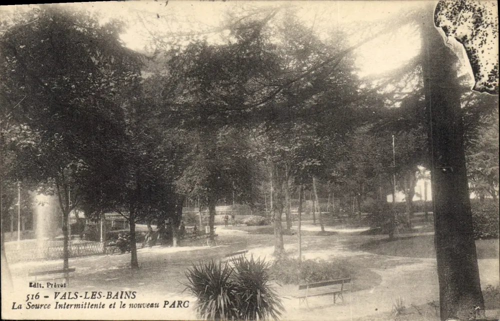 Vals-les-Bains — Die unterbrochene Quelle und der neue Park — Edit. Prévot Nr. 516 - Vorderseite