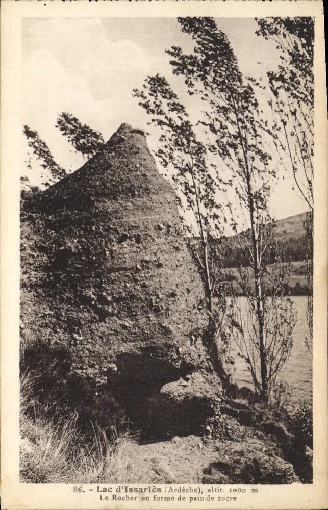 See Issarlès (Ardèche) — Zuckerhutfelsen — Künstlerische Editionen H. Gallet, See Issarlès (Ardèche) - Vorderseite