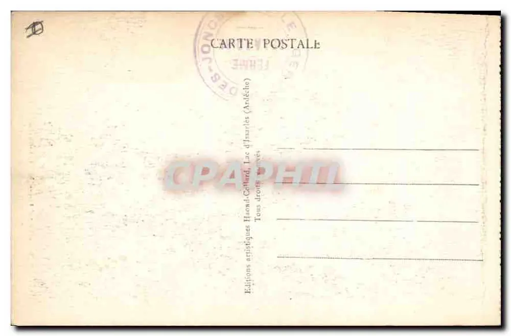 See Issarlès (Ardèche) — Zuckerhutfelsen — Künstlerische Editionen H. Gallet, See Issarlès (Ardèche) - Rückseite