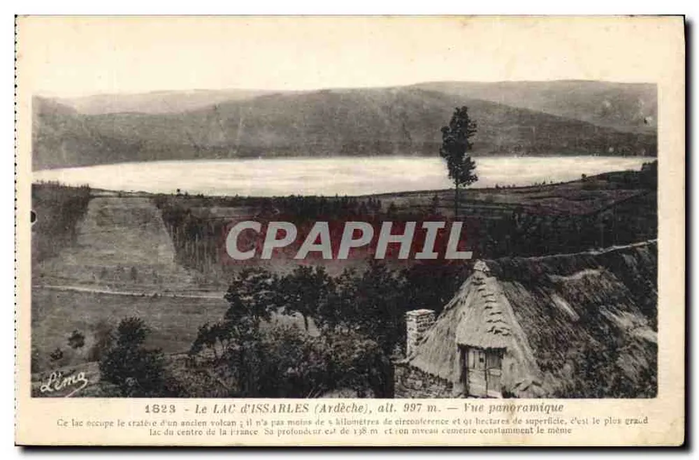 Der SEE VON ISSARLES (Ardèche), H. 997 m. — Panoramablick — Léon Margerit, Nr. 1629 - Vorderseite