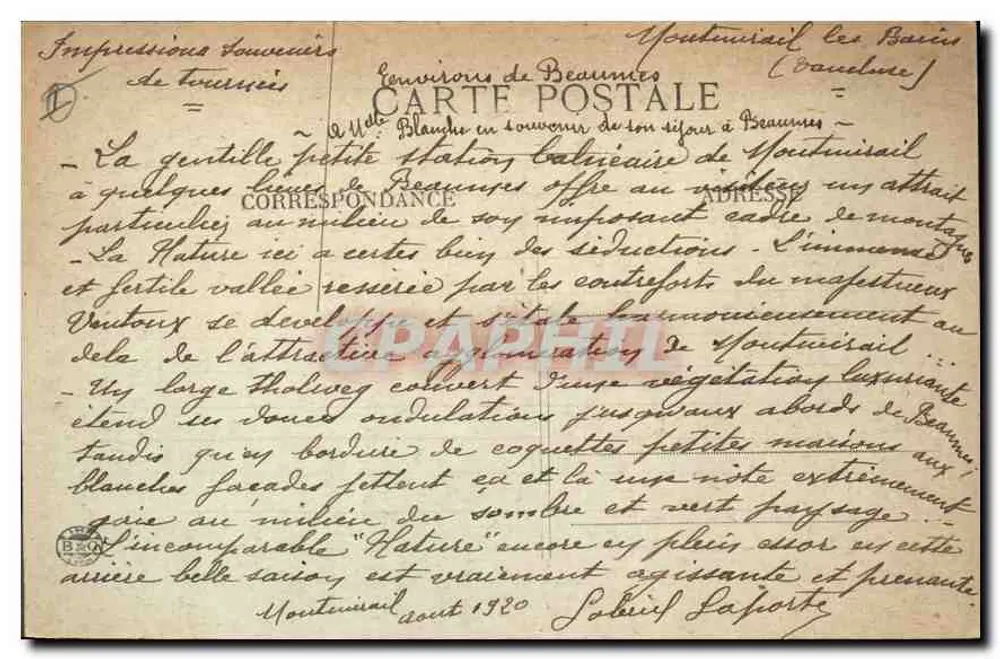 Alboussière — Brücke über den Duzon — Verlag P. Baunler - Rückseite
