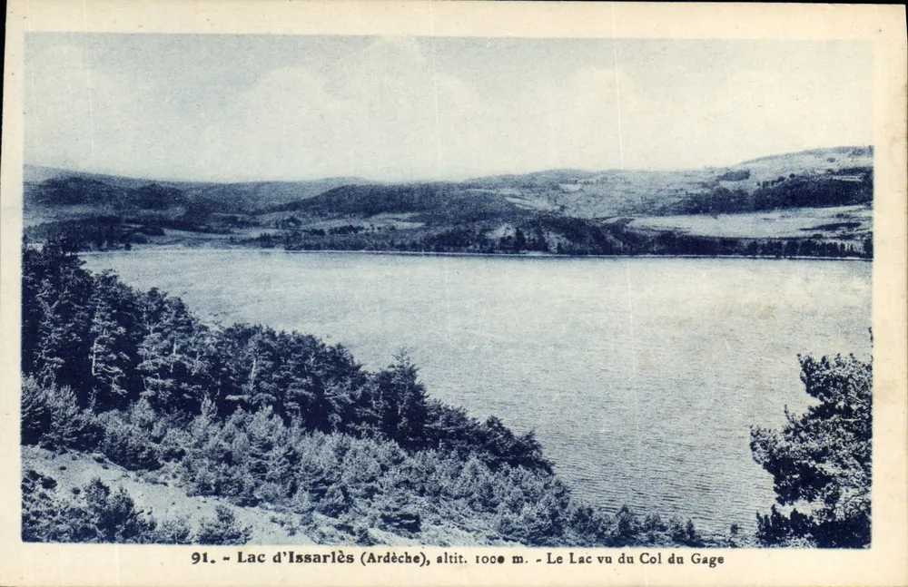 See Issarlès (Ardèche) — Aussicht vom Col du Gage — Verlag Haenni-Collard - Vorderseite