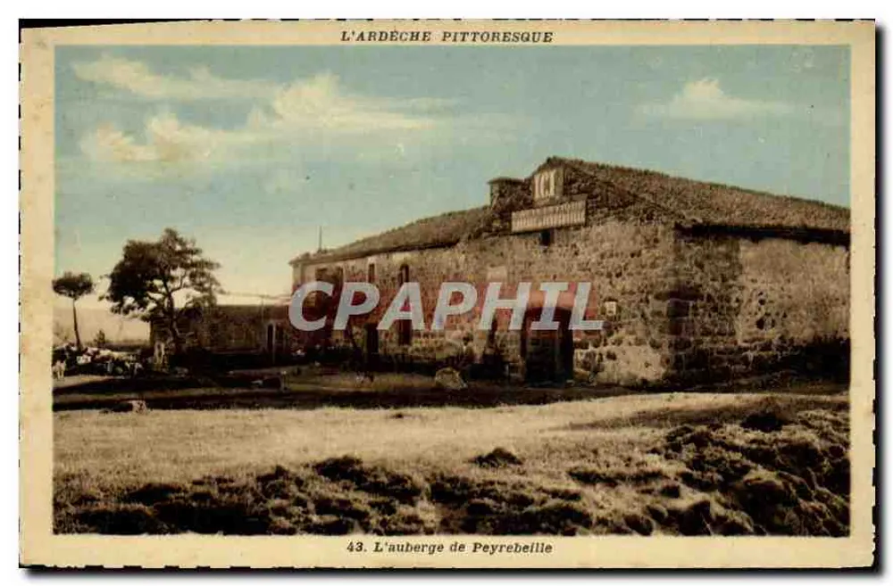 Die Auberge de Peyrebeille — pittoresche Ardèche — P. Dupont, Verlag - Vals-les-Bains - Vorderseite