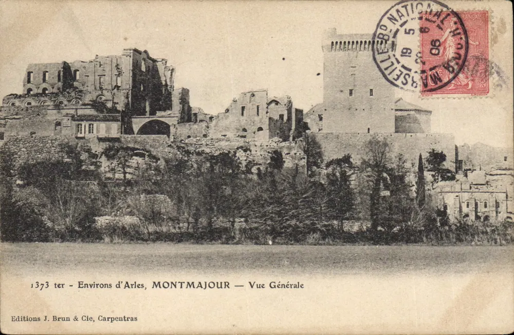 Arredores de Arles, MONTMAJOUR — Vista Geral — Edições J. Brun & Cie, Carpentras - Frente