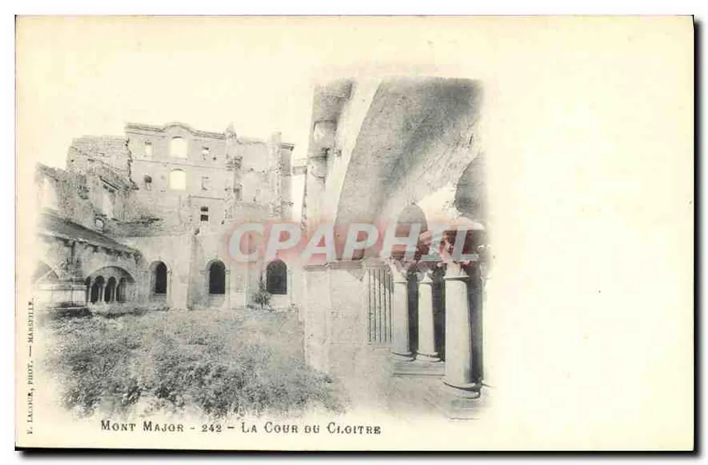 Mont Major - A Cour do Claustro — E. LALOIR, Fot. - MARSEILLE - n° 242 - Frente