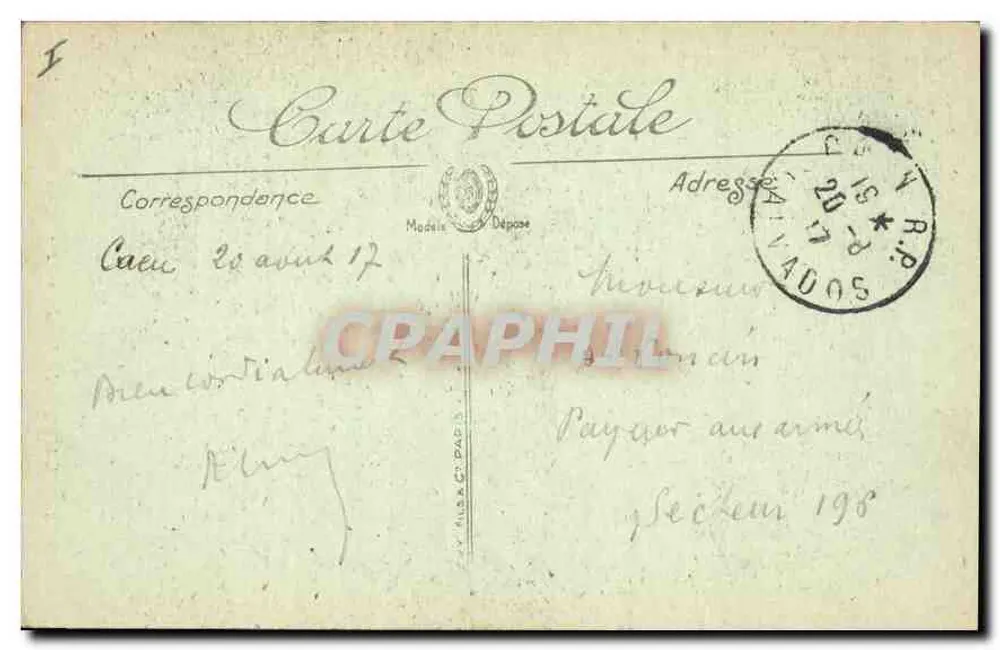 Caen — A Fachada da Abadia das Damas — LL. n°17 - Verso