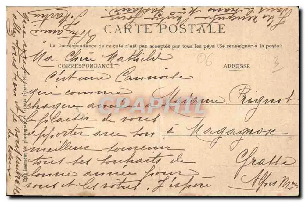 CANNES — Der Leuchtturm und die Mole bei einem Sturm. — Gilettà, phot., Nice, n° 539 - Rückseite