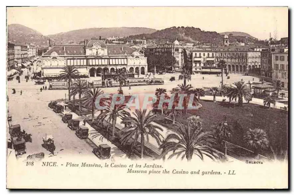 Nice - Place Masséna, das Casino und die Gärten — Selecta, n° 108 - Vorderseite
