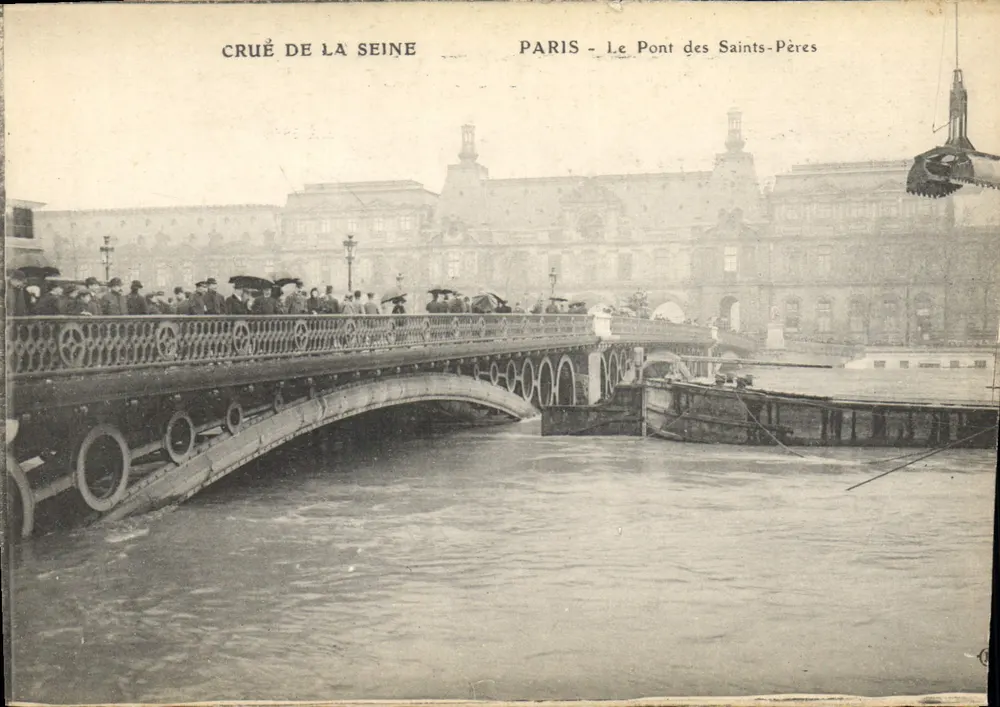 Überschwemmung der Seine — Paris - Die Brücke der Heiligen Väter — Überschwemmung der Seine - Vorderseite