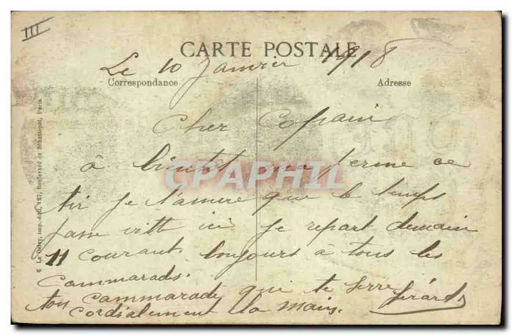 Avenida da Ópera — Paris — Editor ELD, número de série não visível - Verso