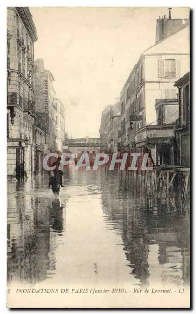 Überschwemmungen in Paris (Januar 1910) — Rue de Lourmel — L.I. - Vorderseite