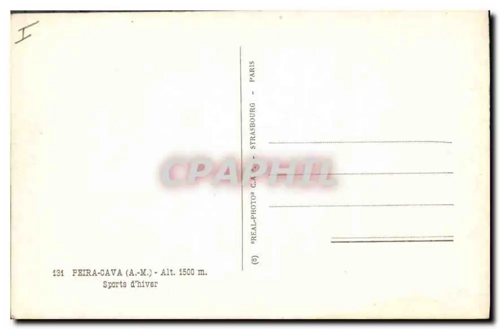 Peira-Cava — Winter-Sport — REAL-PHOTO® - STRASBOURG - PARIS - Rückseite