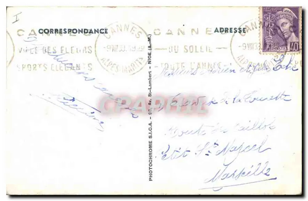 Estérel — Estrada da Corniche d'Or, O Cabo Vermelho — E. 3, Editor não visível - Verso